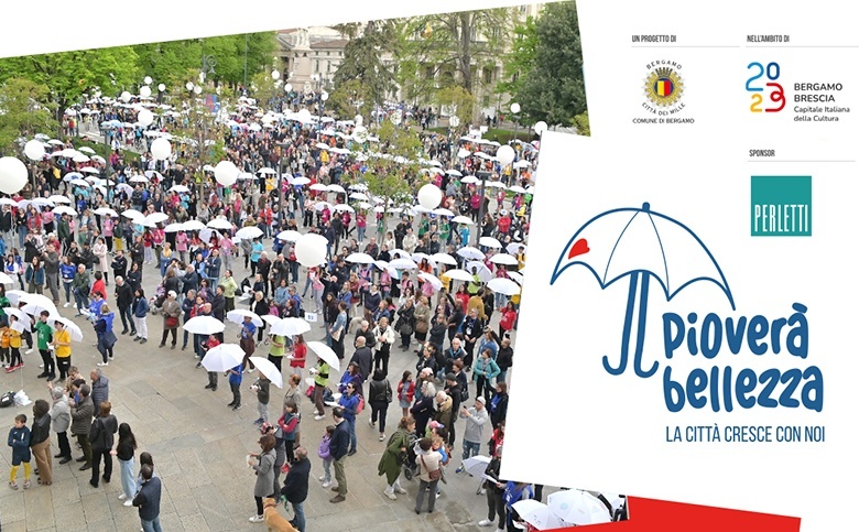 Un flash mob di 1.570 ombrelli bianchi per raccontare la bellezza.