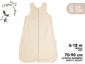 13330<br>Sacco nanna beige s/maniche cotone organico TOG 1.0 , 90cm<br>
