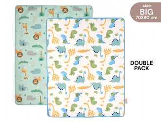 13173<br>Combo traversa letto imp.70x90 cm , tema dinosauri+zoo<br>