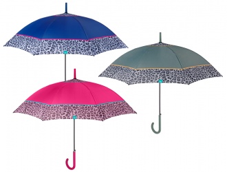 26255<br>Parapluie canne femme aut.61/8 coloré + bord tacheté Perletti<br>