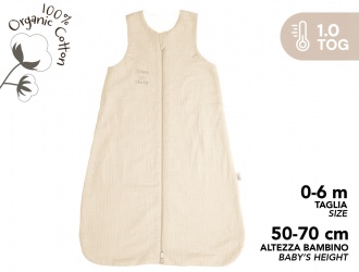 13329<br>Sacco nanna beige s/maniche cotone organico TOG 1.0 , 70cm<br>