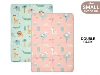 13179<br>Pack double Alèse imperméable  lama+zoo 50x70<br>