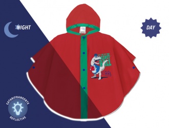15570<br>Raincoat boy T-rex red with reflective edge Cool Kids<br>