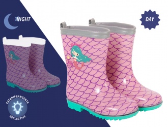15586<br>Rain boots girl mermaid pink relective Cool Kids Perletti<br>