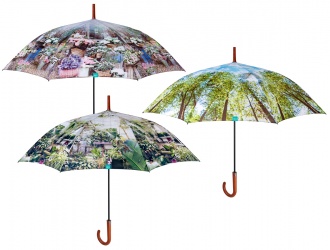 26263<br>Umbrella lady automatic 61/8 printed landscape Perletti<br>